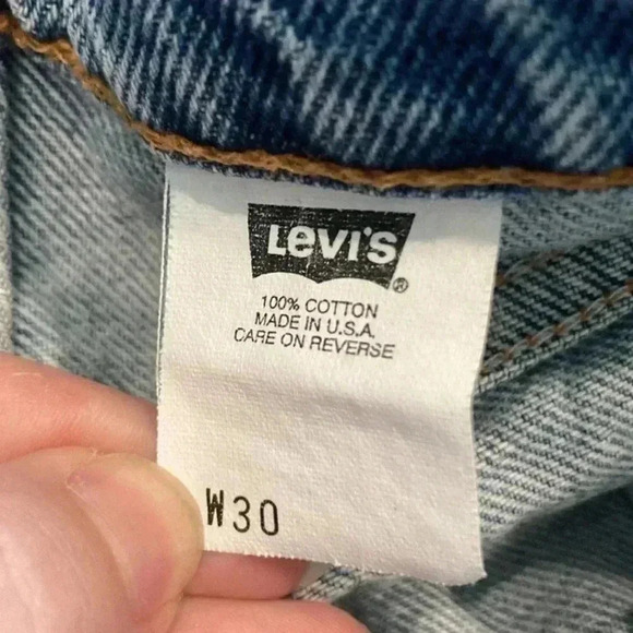 Vintage Levis orange label blue high rise shorts in size 30 - Picture 4 of 6